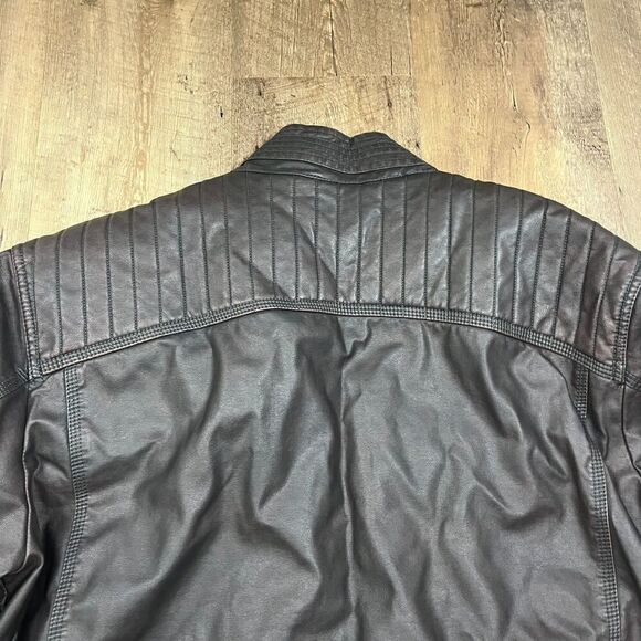 Cody James Leather Moto Distressed Brown Jacket Full Zip Western Men's XL Lined - Picture 8 of 11